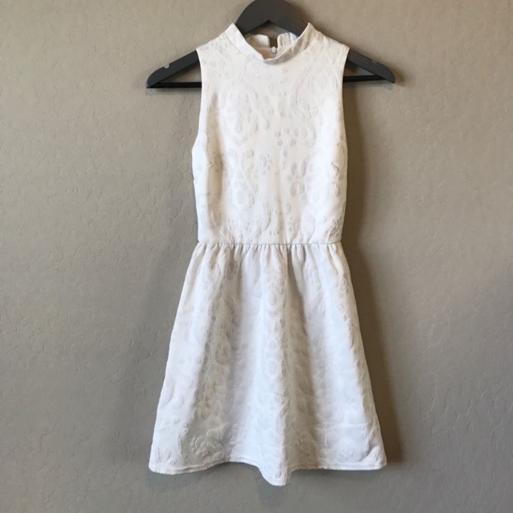 love...ady mock neck Fit and Flare dress